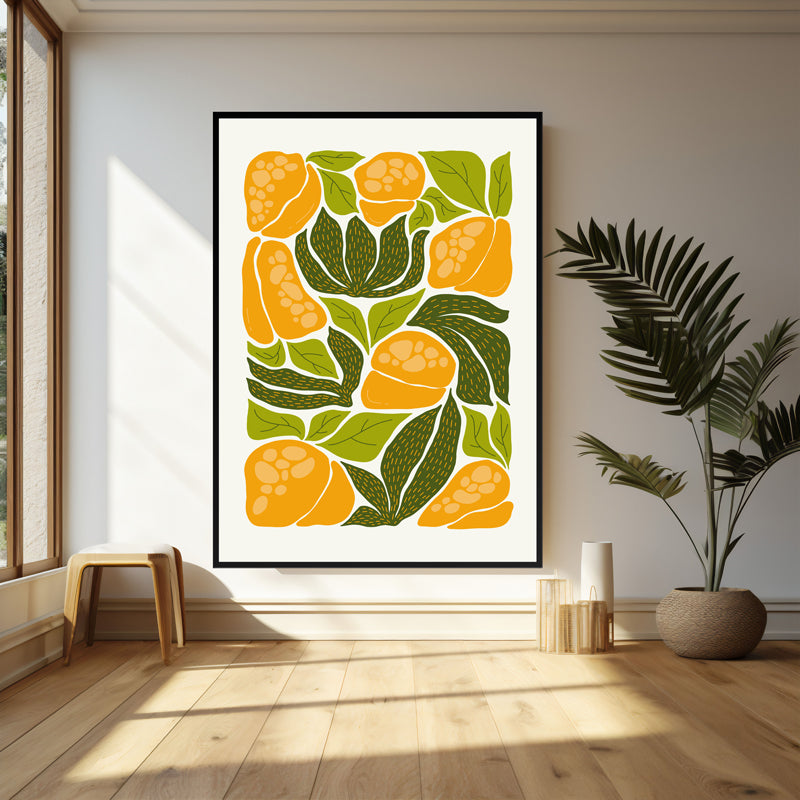 Wall Art & Paintings - Sunlit Botanic Blooms Wall Art - Black Frame