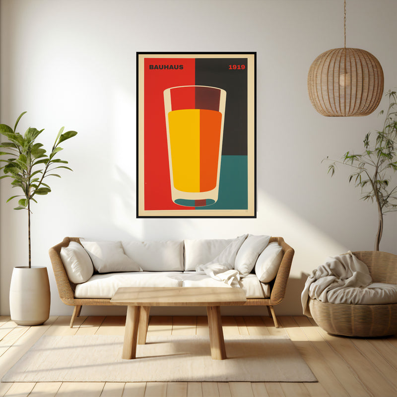 Wall Art & Paintings - Orange Glass Wall Art - Black Frame