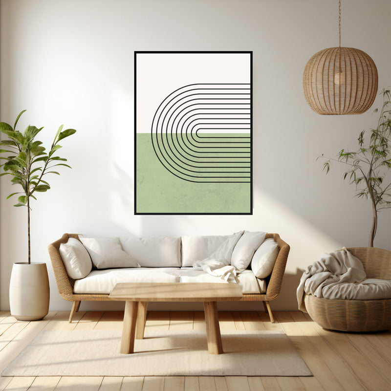 Wall Art & Paintings - Cerchio Green Wall Art - Black Frame