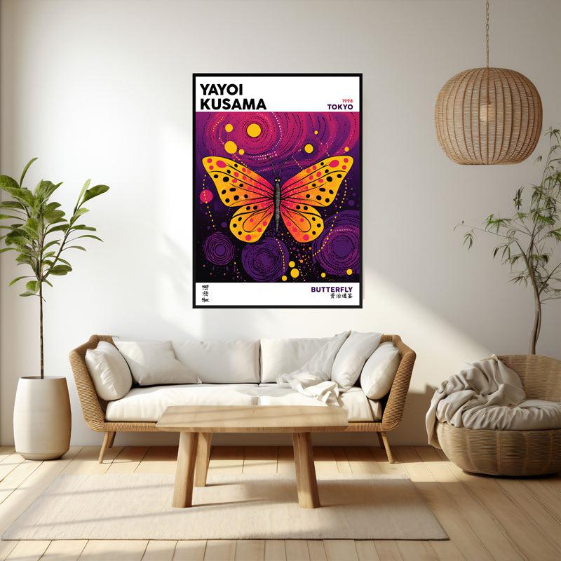 Buy Butterfly Inspired by Yayoi Kusama Wall Art - Black Frame Wall Art & Paintings from Vaaree