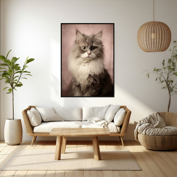 Wall Art & Paintings - Cat Portrait Wall Art - Black Frame