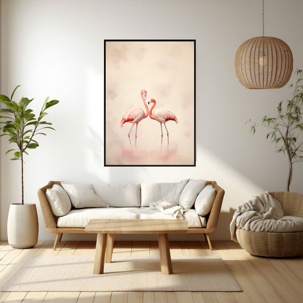 Wall Art & Paintings - Flamingo Flo Wall Art - Black Frame