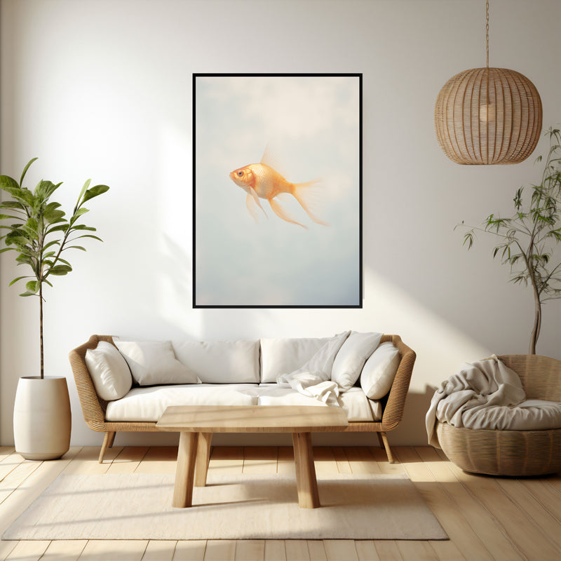 Buy Goldfish Glam Wall Art - Black Frame Wall Art & Paintings from Vaaree