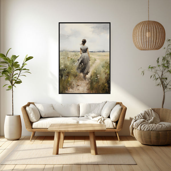 Wall Art & Paintings - Fields of Solitude Wall Art - Black Frame