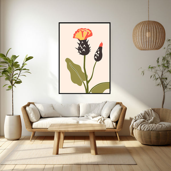 Wall Art & Paintings - Floral Symphony Wall Art - Black Frame