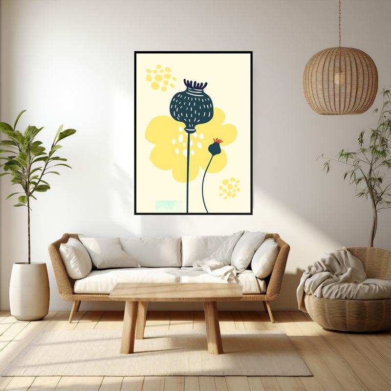 Buy Sunlit Botanic Tranquility Wall Art - Black Frame Wall Art & Paintings from Vaaree