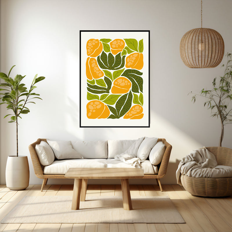 Wall Art & Paintings - Sunlit Botanic Blooms Wall Art - Black Frame