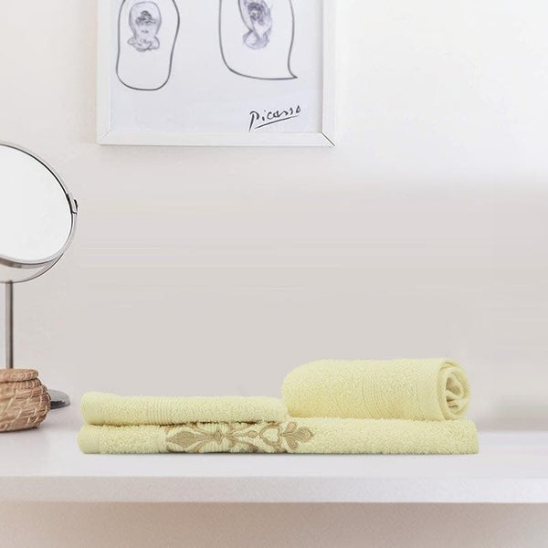 Buy Simora Towel (Cream) - Set Of Three at Vaaree online | Beautiful Hand & Face Towels to choose from