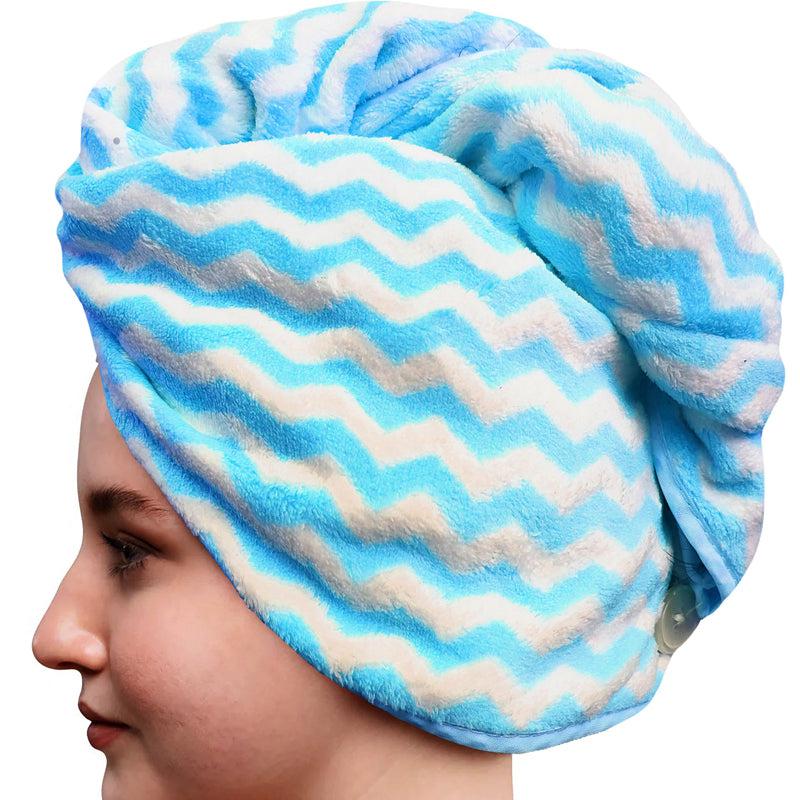 Buy Neriah High Absorbent Hair Towel (Blue) - Set Of Two Hair Wraps from Vaaree