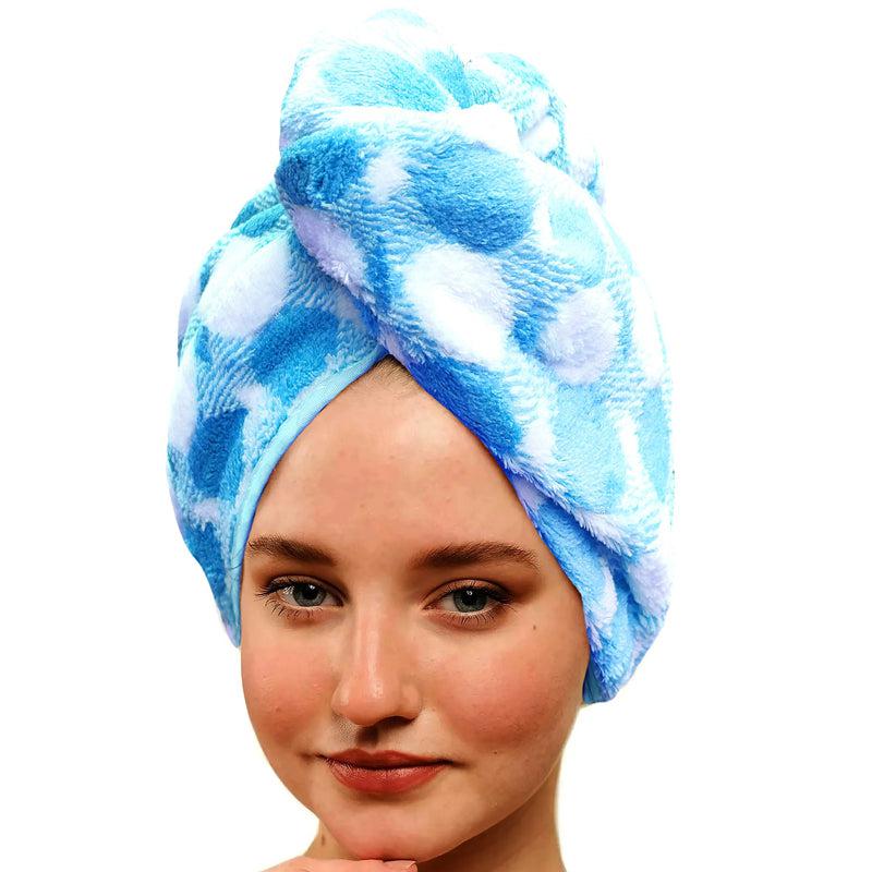 Buy Polka High Absorbent Hair Towel - Blue Hair Wraps from Vaaree