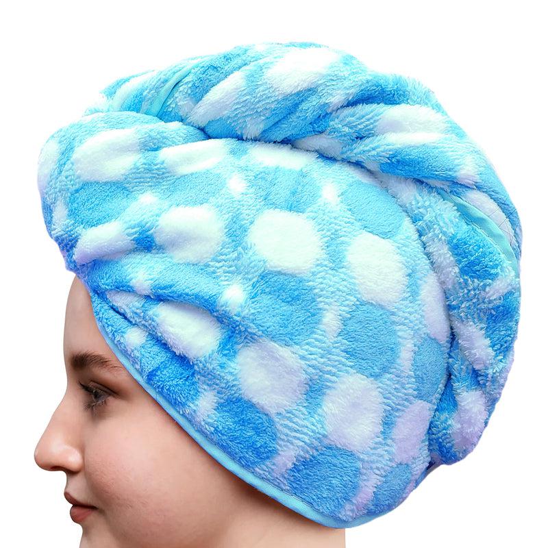 Buy Polka High Absorbent Hair Towel - Blue Hair Wraps from Vaaree