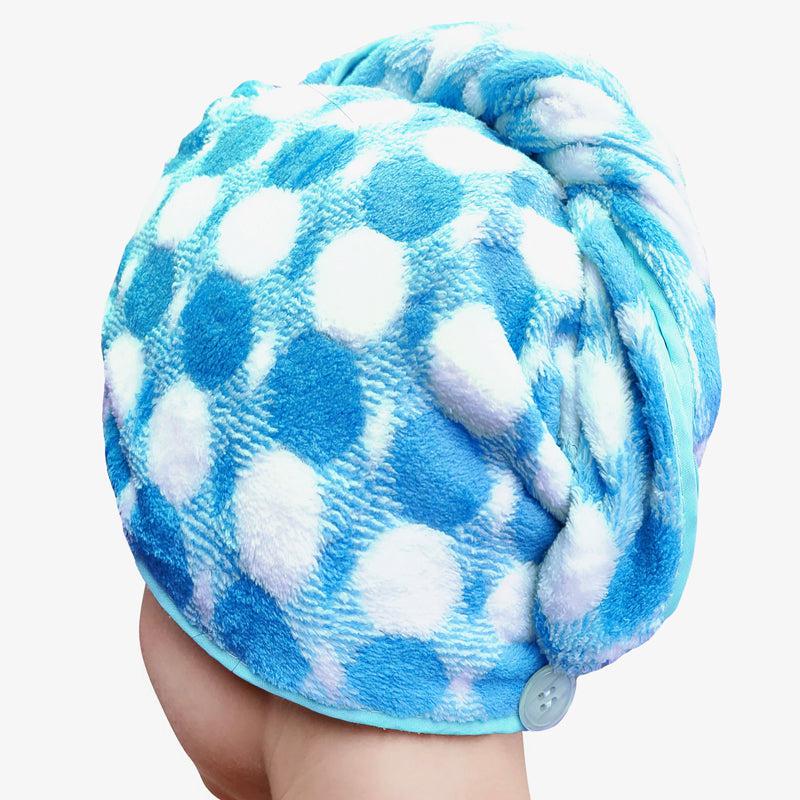 Buy Polka High Absorbent Hair Towel - Blue Hair Wraps from Vaaree