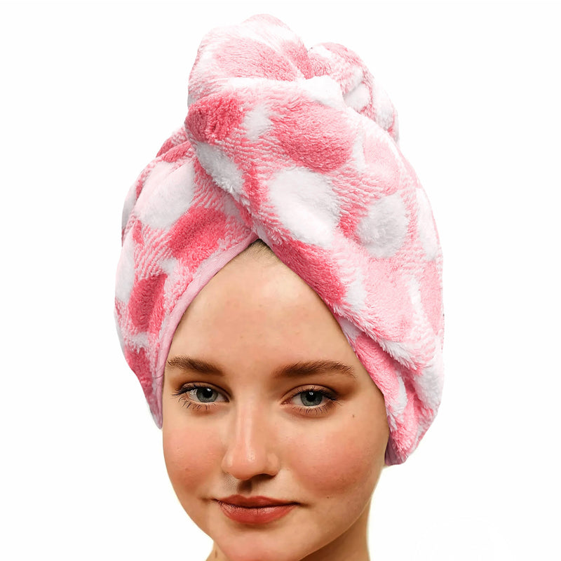 Buy Polka High Absorbent Hair Towel - Pink Hair Wraps from Vaaree