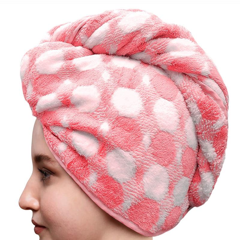 Buy Polka High Absorbent Hair Towel - Pink Hair Wraps from Vaaree