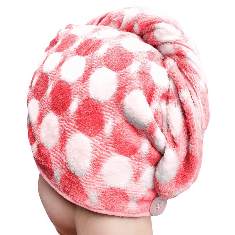 Buy Polka High Absorbent Hair Towel - Pink Hair Wraps from Vaaree