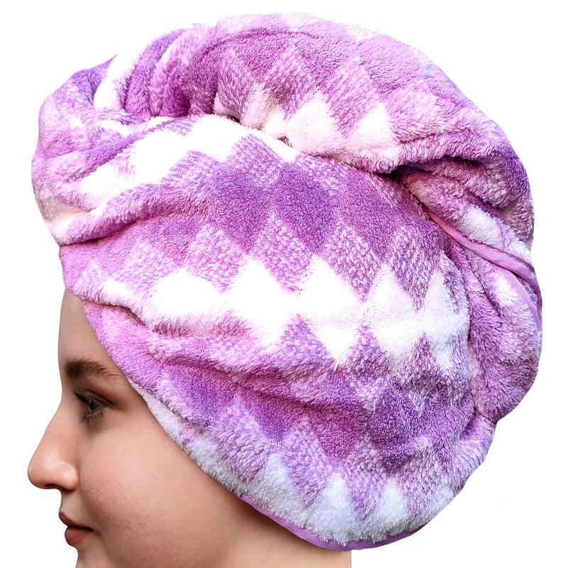 Buy Wren High Absorbent Hair Towel (Purple) - Set Of Two Hair Wraps from Vaaree