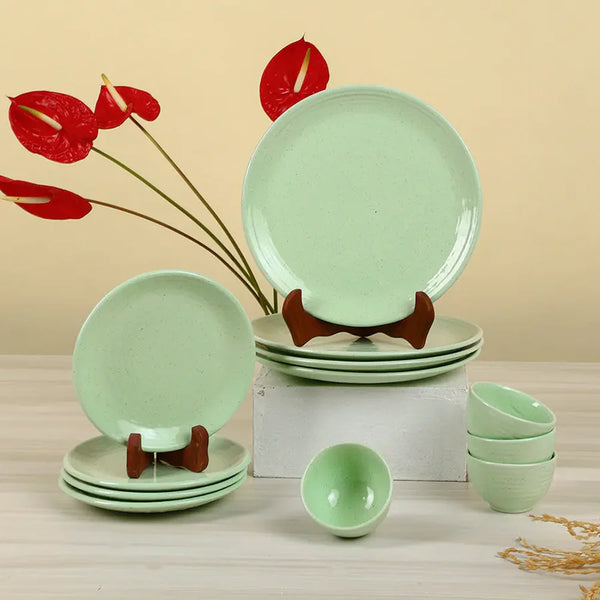 Buy Lemongrass Handmade Dinner Set - Eighty Two Piece Set Dinner Set from Vaaree