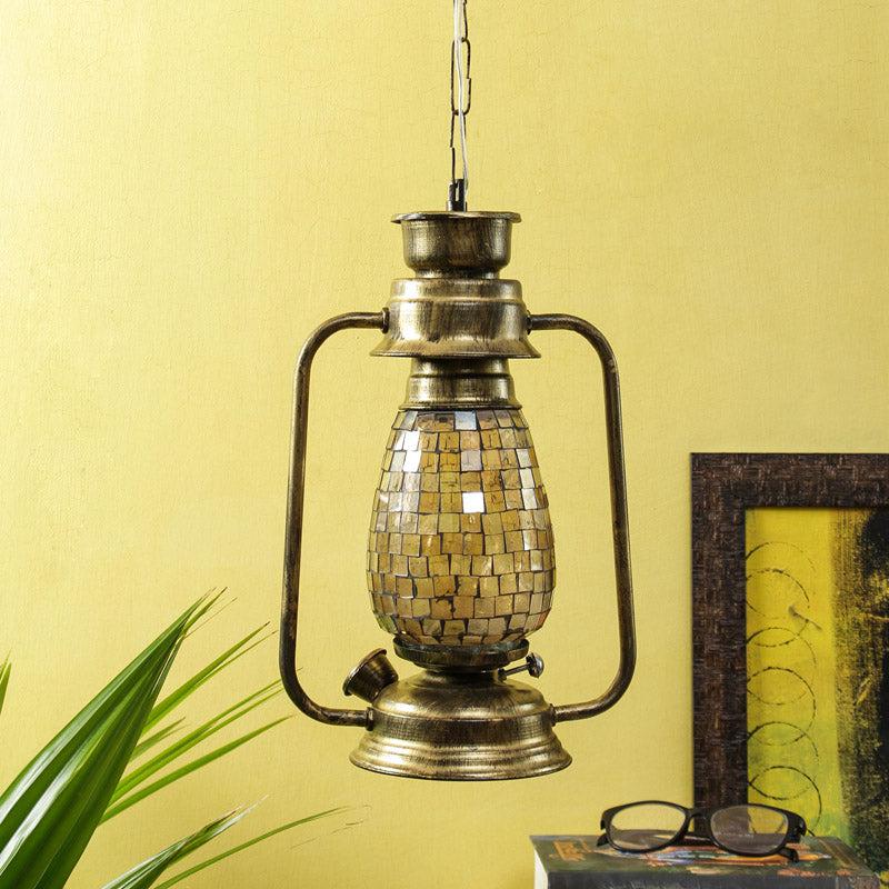 Buy Avina Mosaic Lantern Ceiling Lamp - Gold Ceiling Lamp from Vaaree