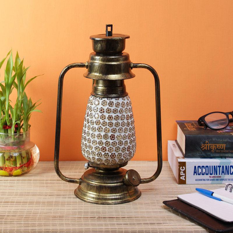 Buy Navina Mosaic Lantern Table Lamp - Gold Table Lamp from Vaaree