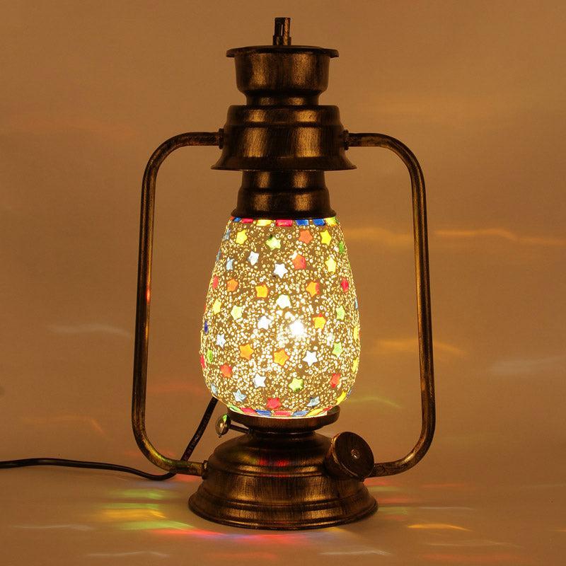 Buy Divyara Mosaic Lantern Table Lamp - Gold Table Lamp from Vaaree