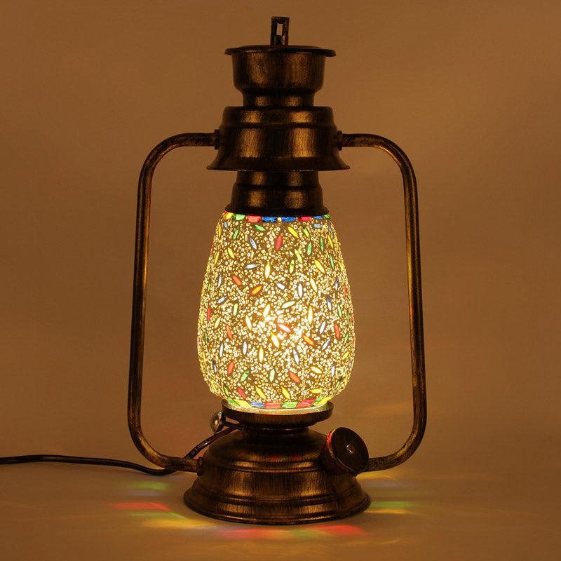 Buy Siera Mosaic Lantern Table Lamp - Gold Table Lamp from Vaaree