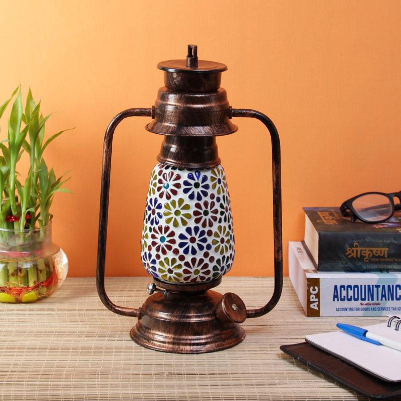 Buy Madhura Mosaic Lantern Table Lamp - Copper Table Lamp from Vaaree