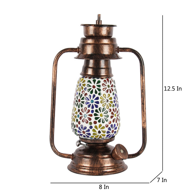 Buy Madhura Mosaic Lantern Table Lamp - Copper Table Lamp from Vaaree