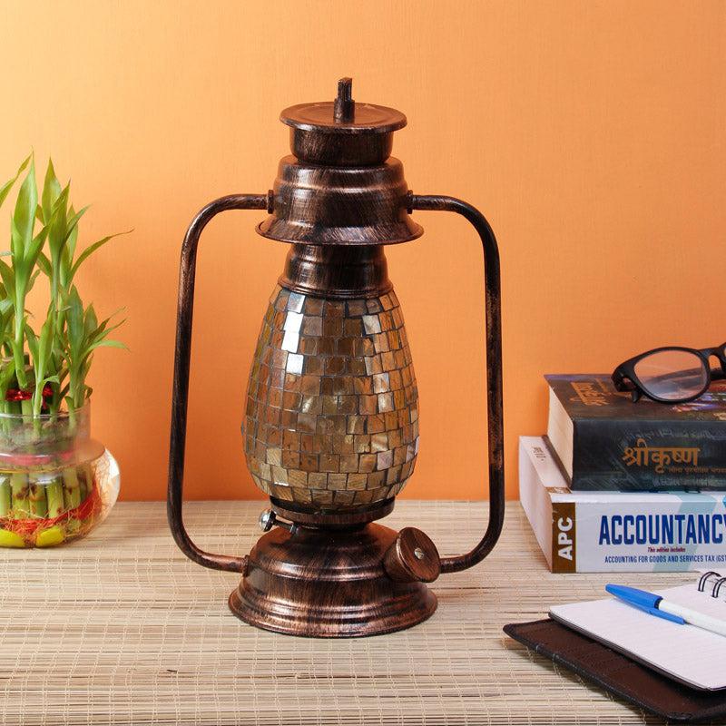 Buy Avina Mosaic Lantern Table Lamp - Copper Table Lamp from Vaaree