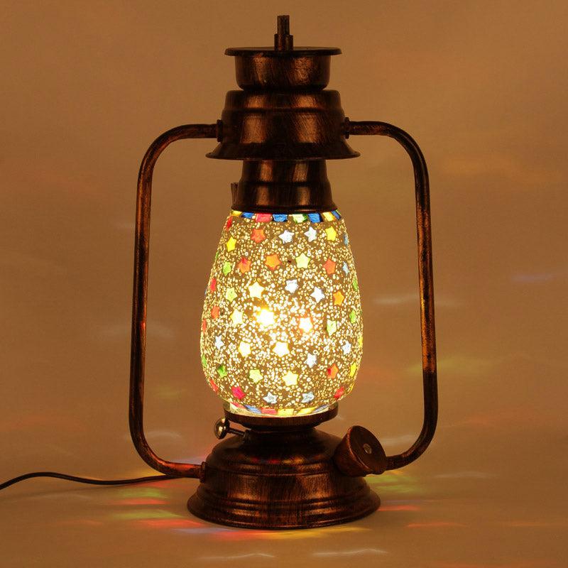 Buy Divyara Mosaic Lantern Table Lamp - Copper Table Lamp from Vaaree