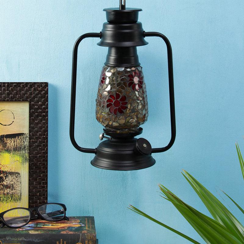 Buy Phoolkari Mosaic Lantern Wall Lamp - Black Wall Lamp from Vaaree