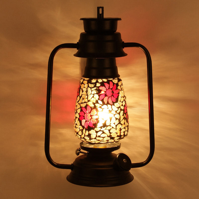 Buy Phoolkari Mosaic Lantern Wall Lamp - Black Wall Lamp from Vaaree