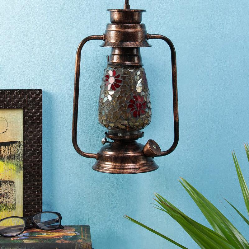 Buy Phoolkari Mosaic Lantern Wall Lamp - Copper Wall Lamp from Vaaree