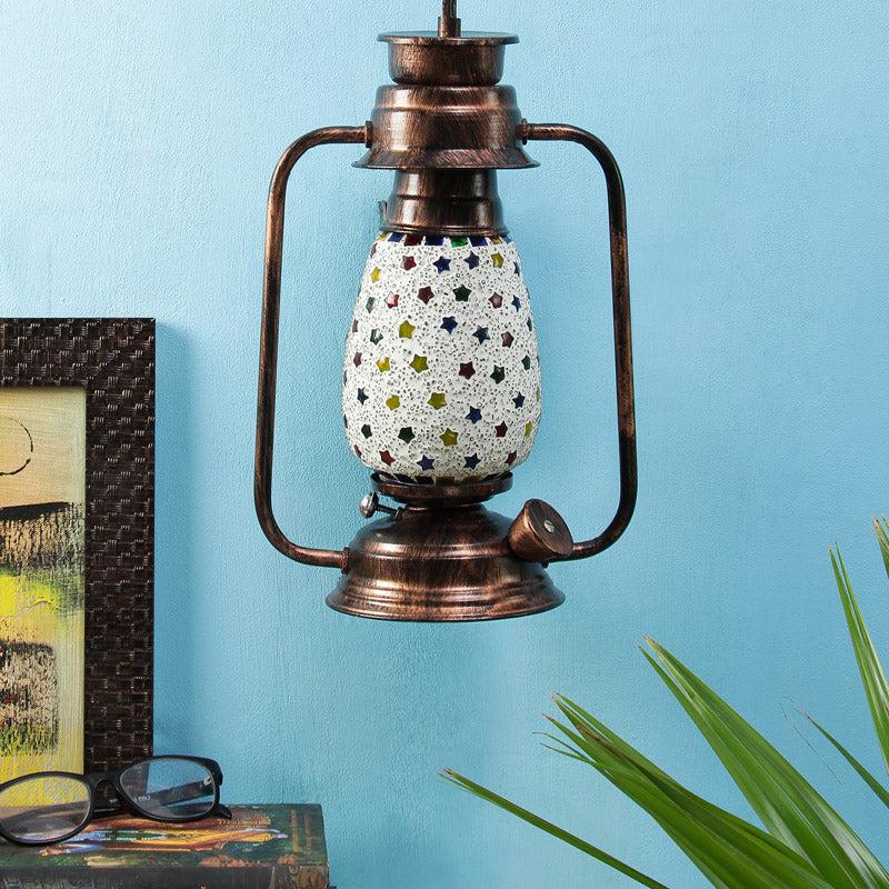 Buy Divyara Mosaic Lantern Wall Lamp - Copper Wall Lamp from Vaaree