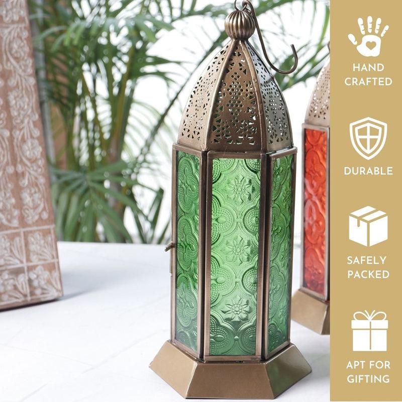 Buy Inthiya Lantern Tealight Candle Holder - Green Tea Light Candle Holders from Vaaree