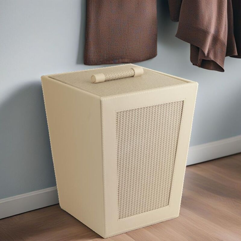 Dustbin - Strova Vegan Leather Dustbin - Beige