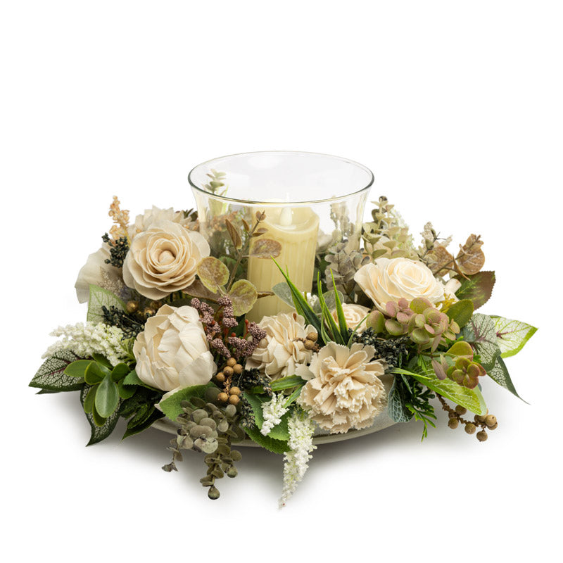 Buy Lumina Solawood Floral Bunch In Tray Battery Candle from Vaaree