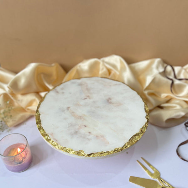 Cake Stand - Evie Marble & Wooden Cake Stand