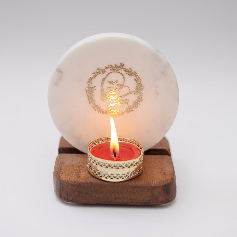 Buy Guru Jee Marble Religious Accent With Tealight Candle Holder Candle Holders from Vaaree