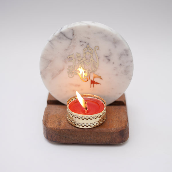 Buy Jai Shree Ram Marble Religious Accent With Tealight Candle Holder Candle Holders from Vaaree