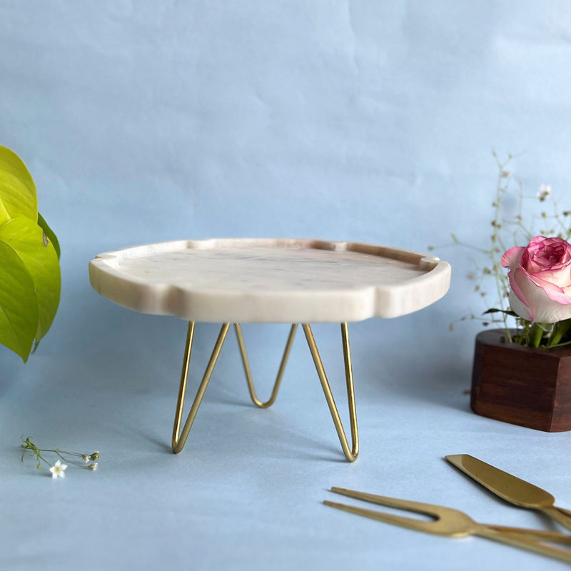 Cake Stand - Norris Hexa Handcrafted Marble Cake Stand