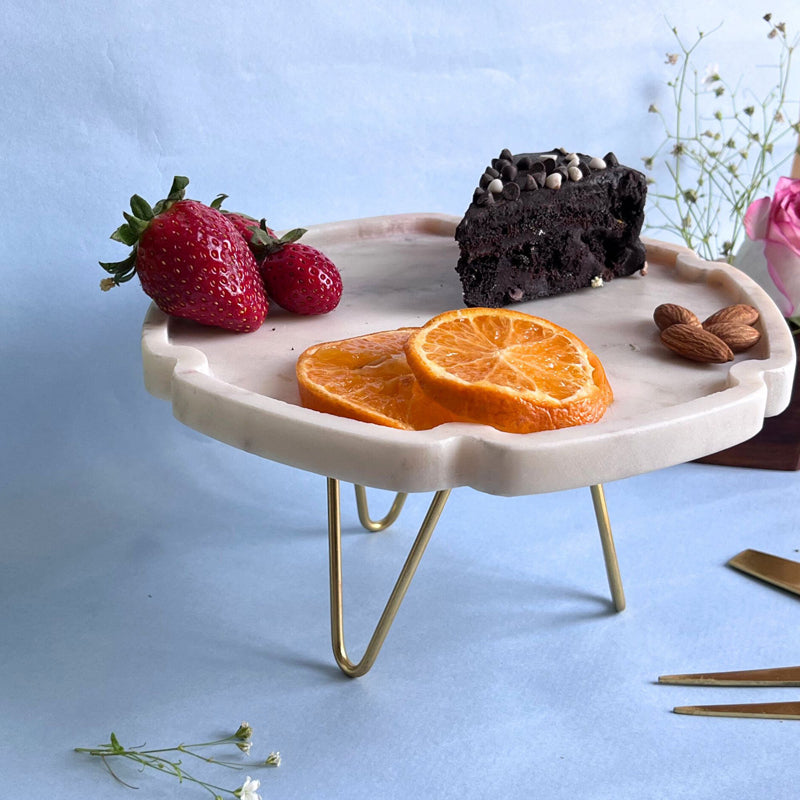 Cake Stand - Norris Hexa Handcrafted Marble Cake Stand