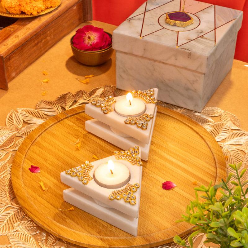 Buy Trichakra Tealight Candle Holder Candle Holders from Vaaree