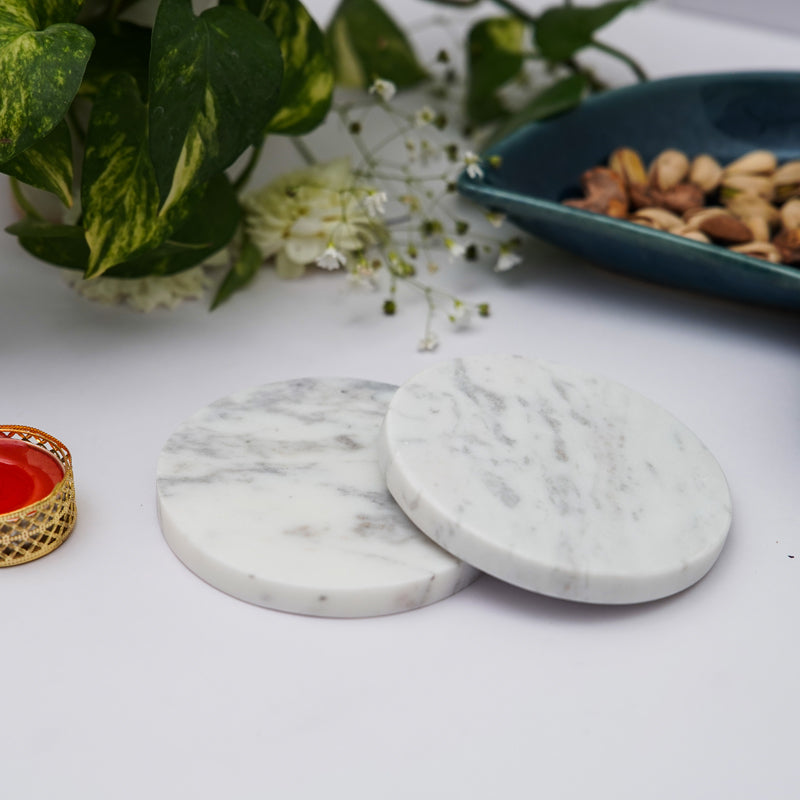 Coaster - Bruna Round Marble Coaster - Set Of Two