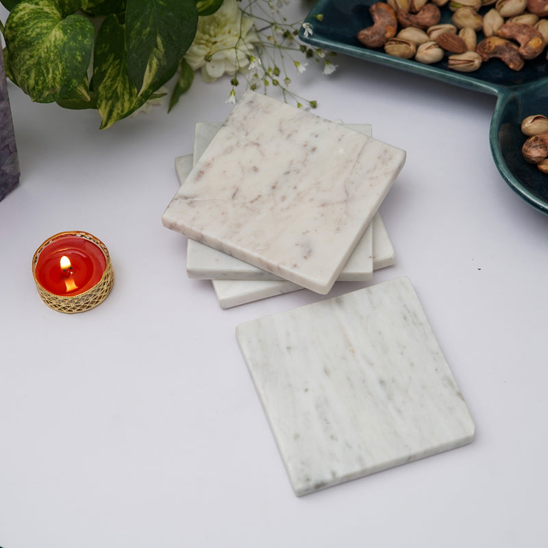 Coaster - Bruna Square Marble Coaster - Set Of Four