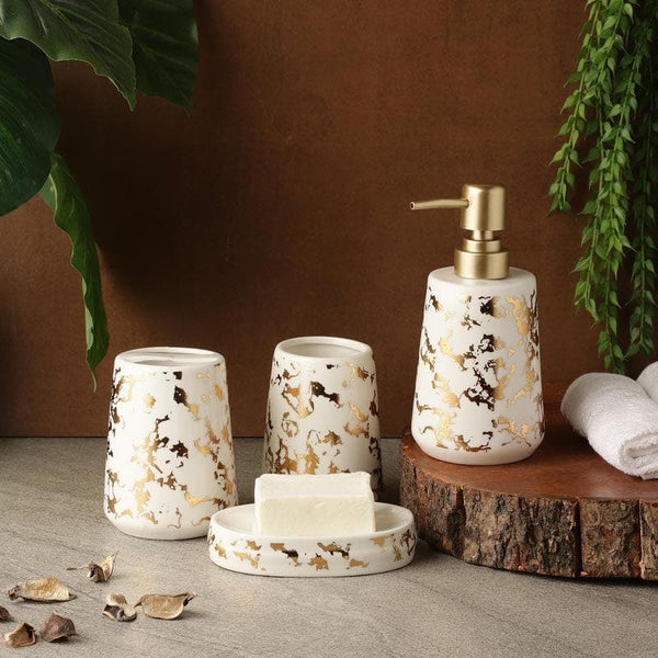 Buy Marble Scatter Bathroom Set - White at Vaaree online | Beautiful Accessories & Sets to choose from