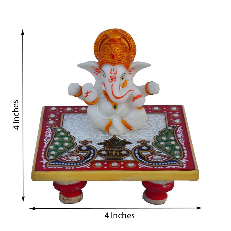 Buy Marble Ganapati Pappa With Crown Idol Idols & Sets from Vaaree