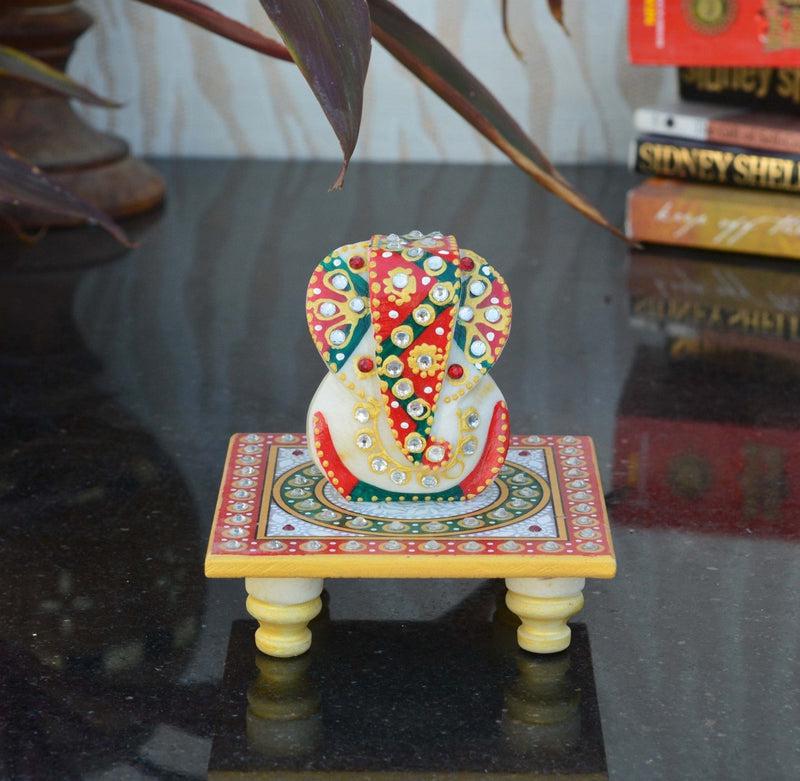 Buy Vaira Ganesha On Marble Chowki Idols & Sets from Vaaree