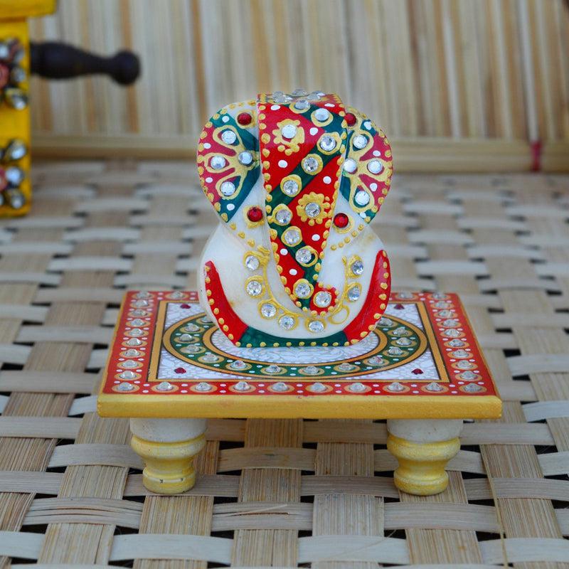 Buy Vaira Ganesha On Marble Chowki Idols & Sets from Vaaree