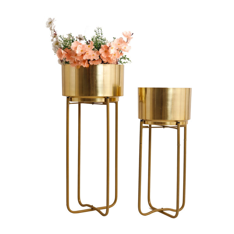 Buy Blacia Oasis Planter (Gold) - Set Of Two Pots & Planters from Vaaree