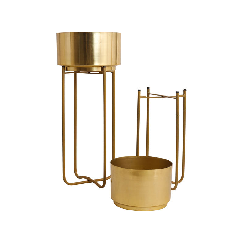 Buy Blacia Oasis Planter (Gold) - Set Of Two Pots & Planters from Vaaree